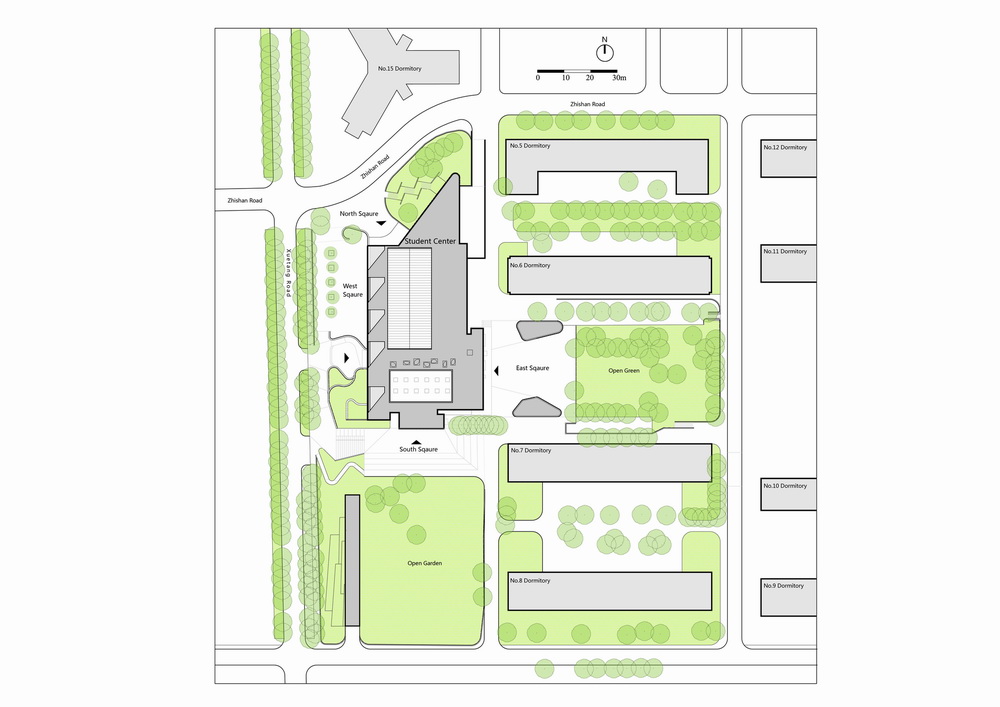 BIM建筑|清华大学南区食堂及就业指导中心 / 清华大学建筑学院素朴建筑工作室