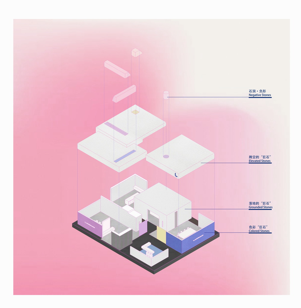 BIM建筑|将至上主义绘画转译成三维空间：层岩叠影展厅/朴居设计研究室