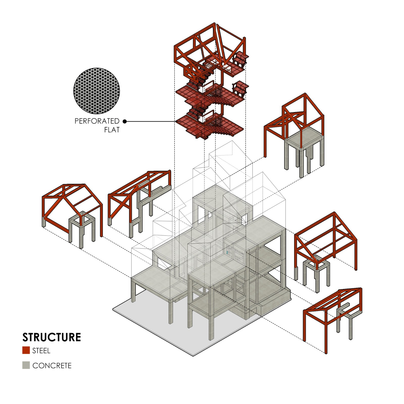 BIM建筑|\'逐步堆叠‘ 红区寄宿公寓 / Ismail Solehudin Architecture