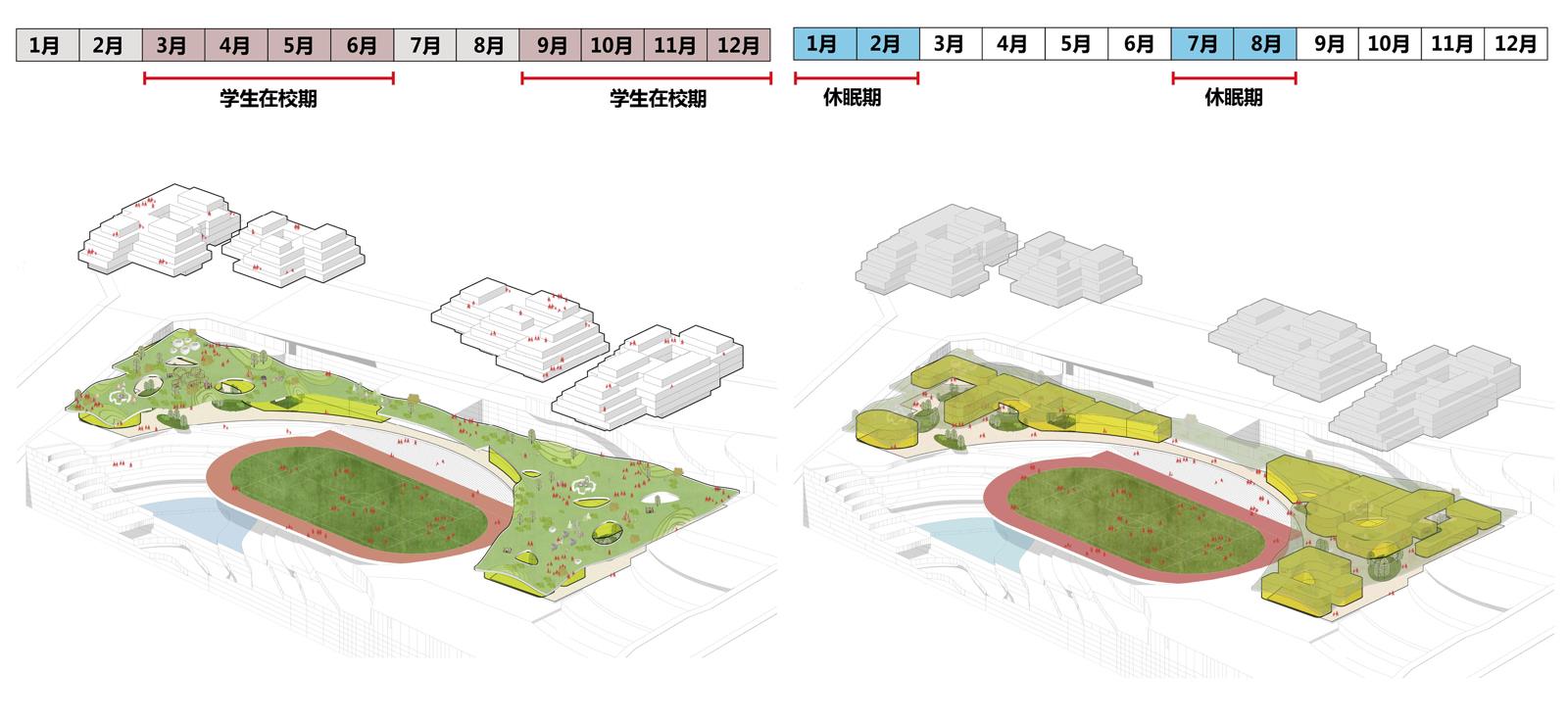 BIM建筑|森林Park+，共享垂直校区 | 重庆柏溪校区九年一贯制学校方案/中机中联工程有限公司