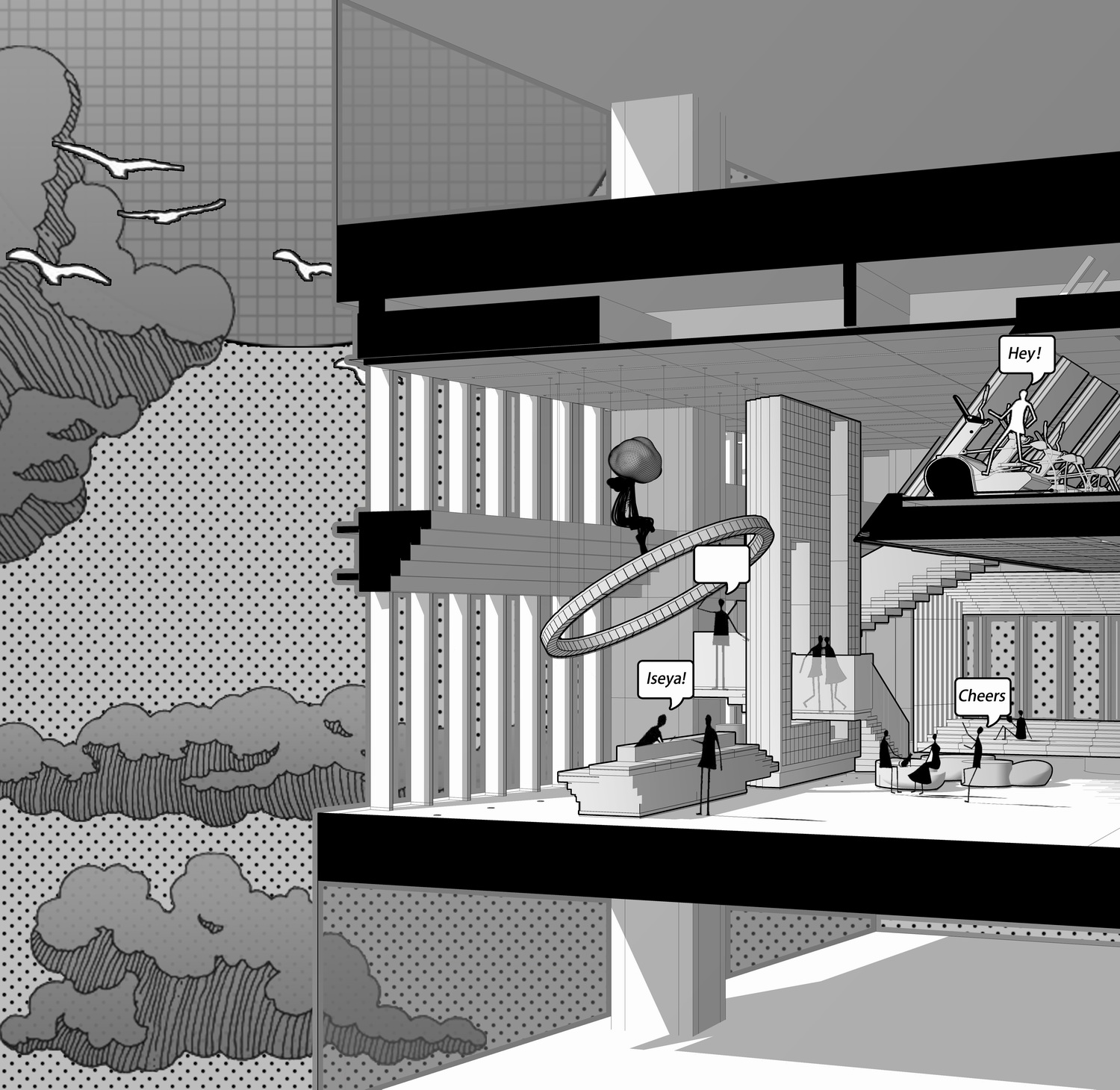 BIM建筑|ISEYA 浮云高空酒店【朝天门旗舰店】/布道空间设计