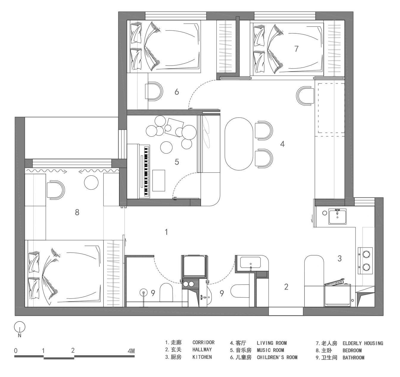 BIM建筑|「 蓝境 」克莱因蓝下的流线型音乐之家/戏构建筑设计工作室