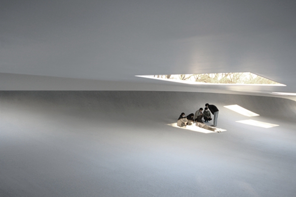 BIM建筑|石上纯也为日本大学设计倾斜地板的有盖广场