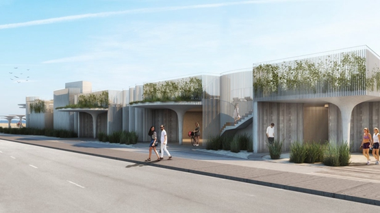 BIM建筑|阿斯伯里公园海滩俱乐部将由沙质混凝土天棚组成