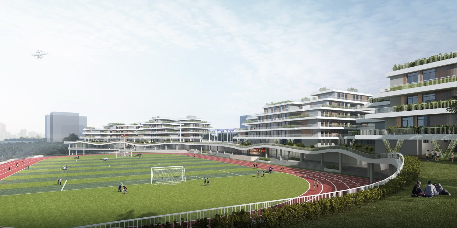 BIM建筑|森林Park+，共享垂直校区 | 重庆柏溪校区九年一贯制学校方案/中机中联工程有限公司