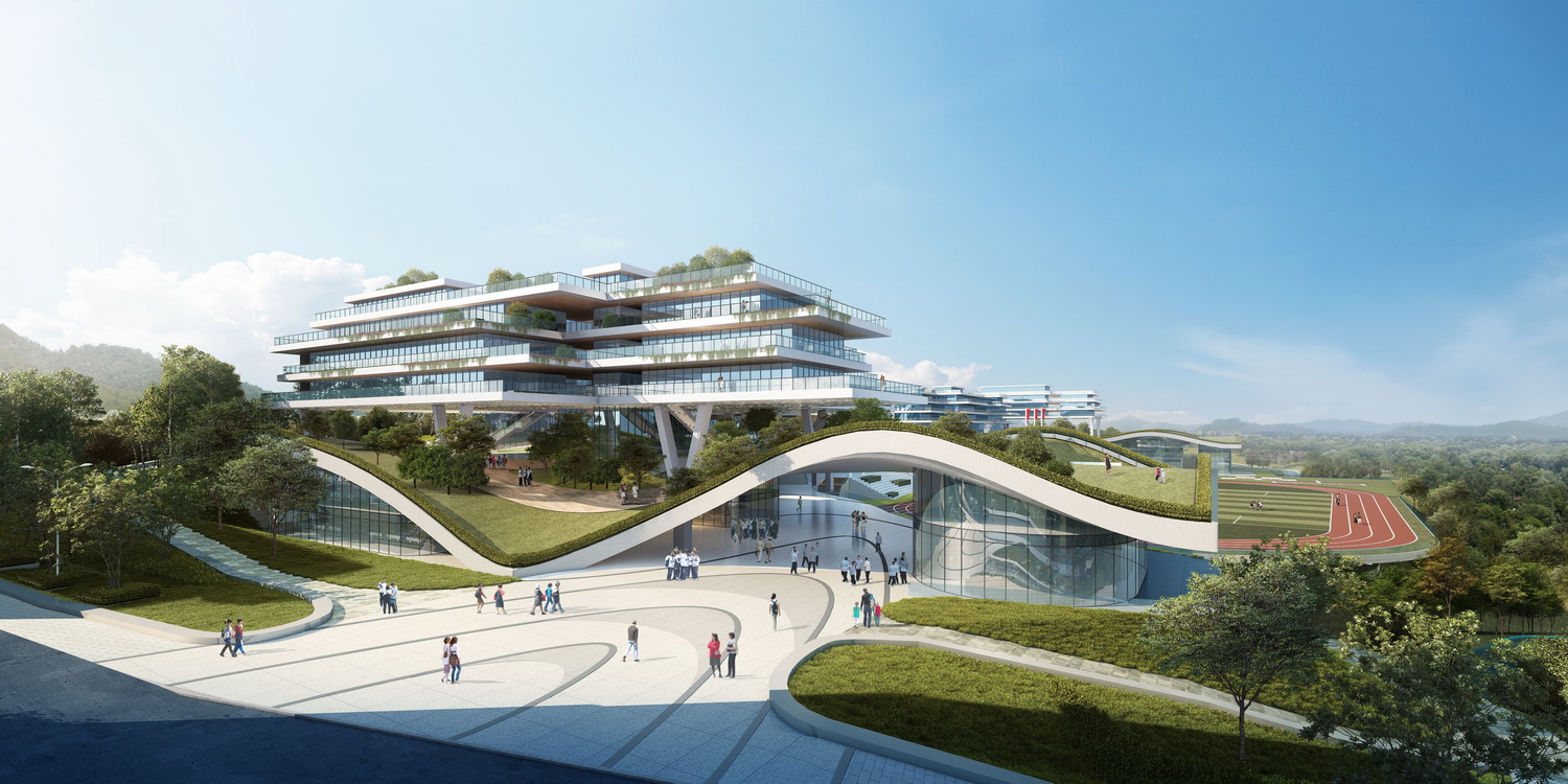 BIM建筑|森林Park+，共享垂直校区 | 重庆柏溪校区九年一贯制学校方案/中机中联工程有限公司