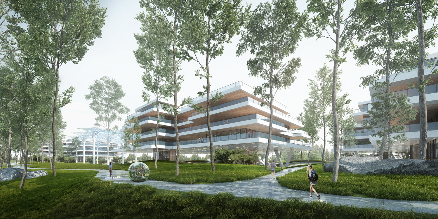 BIM建筑|森林Park+，共享垂直校区 | 重庆柏溪校区九年一贯制学校方案/中机中联工程有限公司