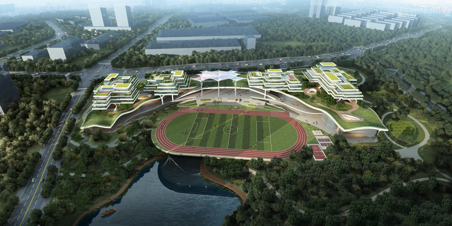 BIM建筑|森林Park+，共享垂直校区 | 重庆柏溪校区九年一贯制学校方案/中机中联工程有限公司