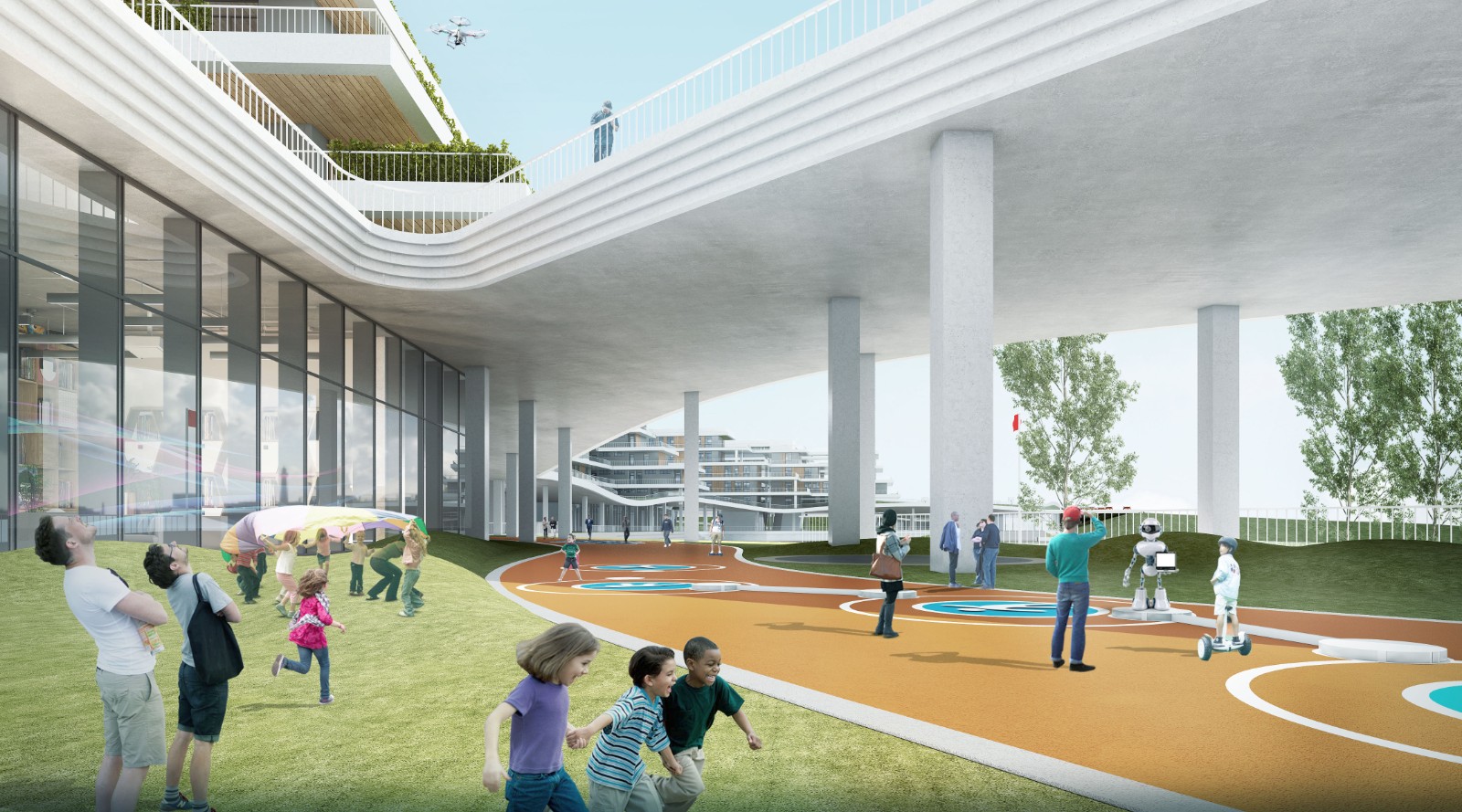 BIM建筑|森林Park+，共享垂直校区 | 重庆柏溪校区九年一贯制学校方案/中机中联工程有限公司