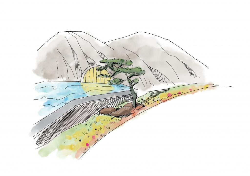 BIM建筑|极致的乡愁——泰安九女峰“故乡的月”仪式堂 / 袈蓝建筑