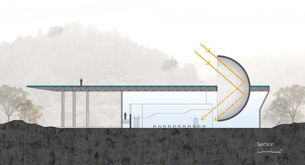 BIM建筑|极致的乡愁——泰安九女峰“故乡的月”仪式堂 / 袈蓝建筑