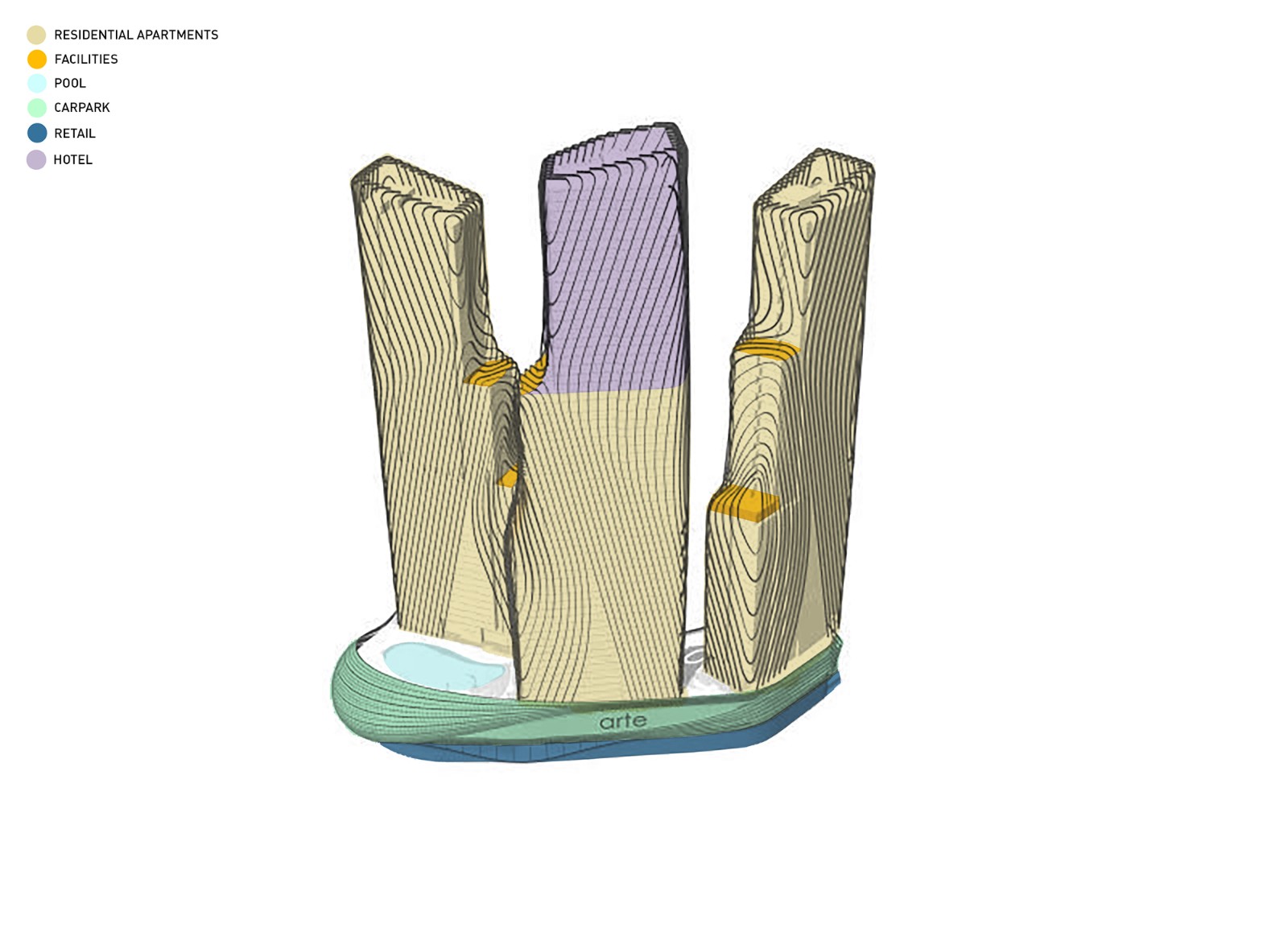 BIM建筑|Arté MK超高层住宅酒店综合体 / SPARK