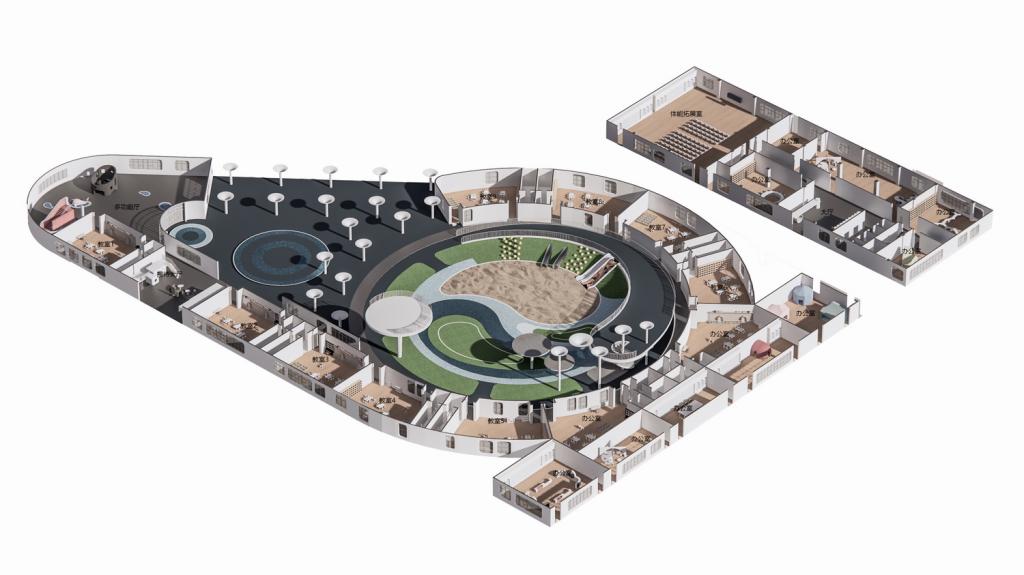 BIM建筑|安徽·舒城「水滴幼儿园」 —— 水生万物，复归于水 / 迪卡建筑设计中心