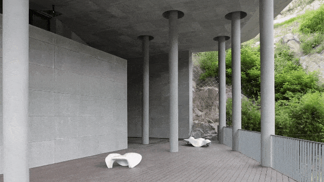 BIM建筑|极致的乡愁——泰安九女峰“故乡的月”仪式堂 / 袈蓝建筑