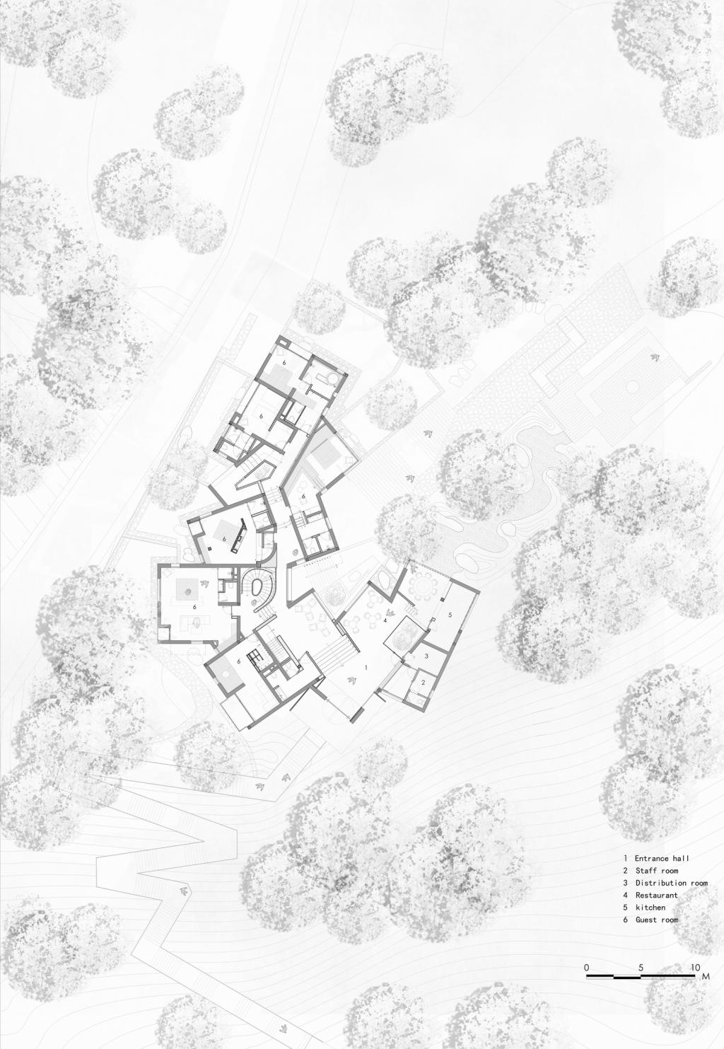 BIM建筑|高山流水 松林里的红色石屋 / 素建筑设计事务所