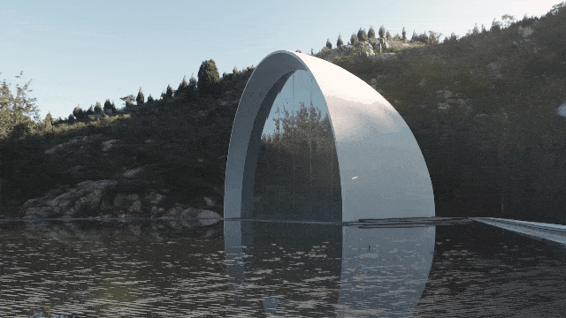 BIM建筑|极致的乡愁——泰安九女峰“故乡的月”仪式堂 / 袈蓝建筑