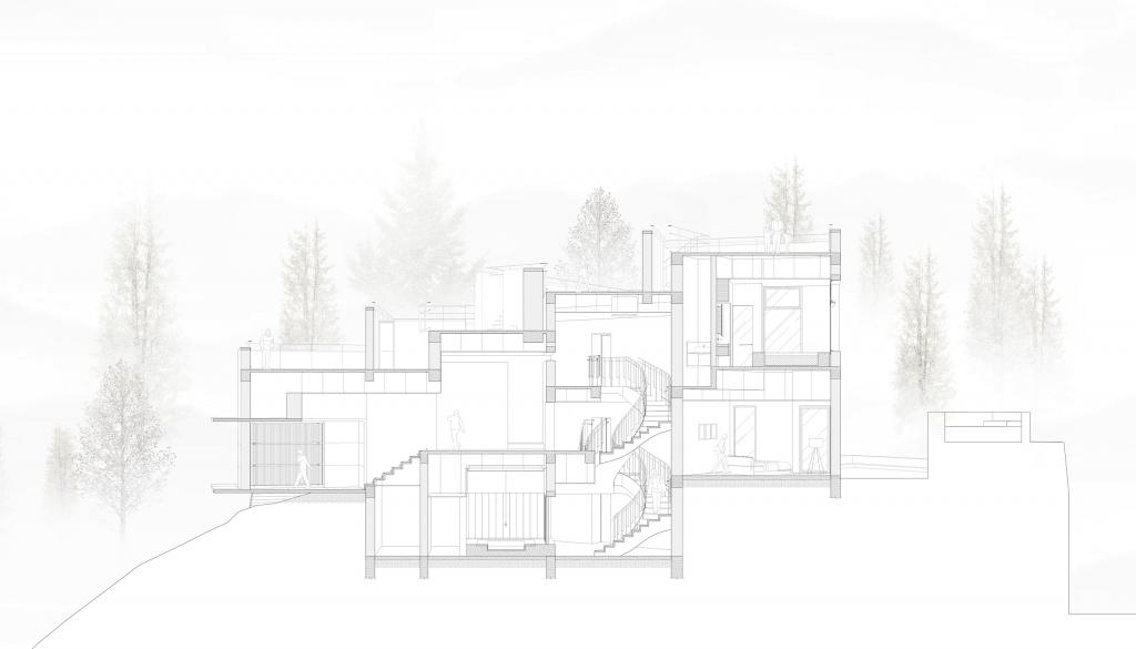 BIM建筑|高山流水 松林里的红色石屋 / 素建筑设计事务所
