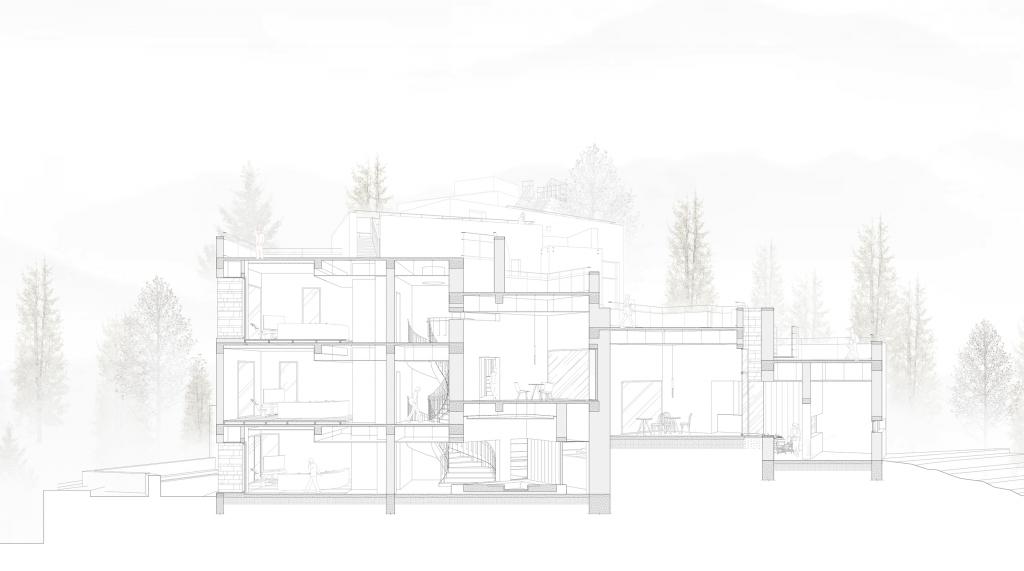 BIM建筑|高山流水 松林里的红色石屋 / 素建筑设计事务所