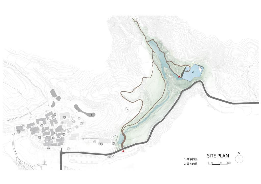 BIM建筑|极致的乡愁——泰安九女峰“故乡的月”仪式堂 / 袈蓝建筑