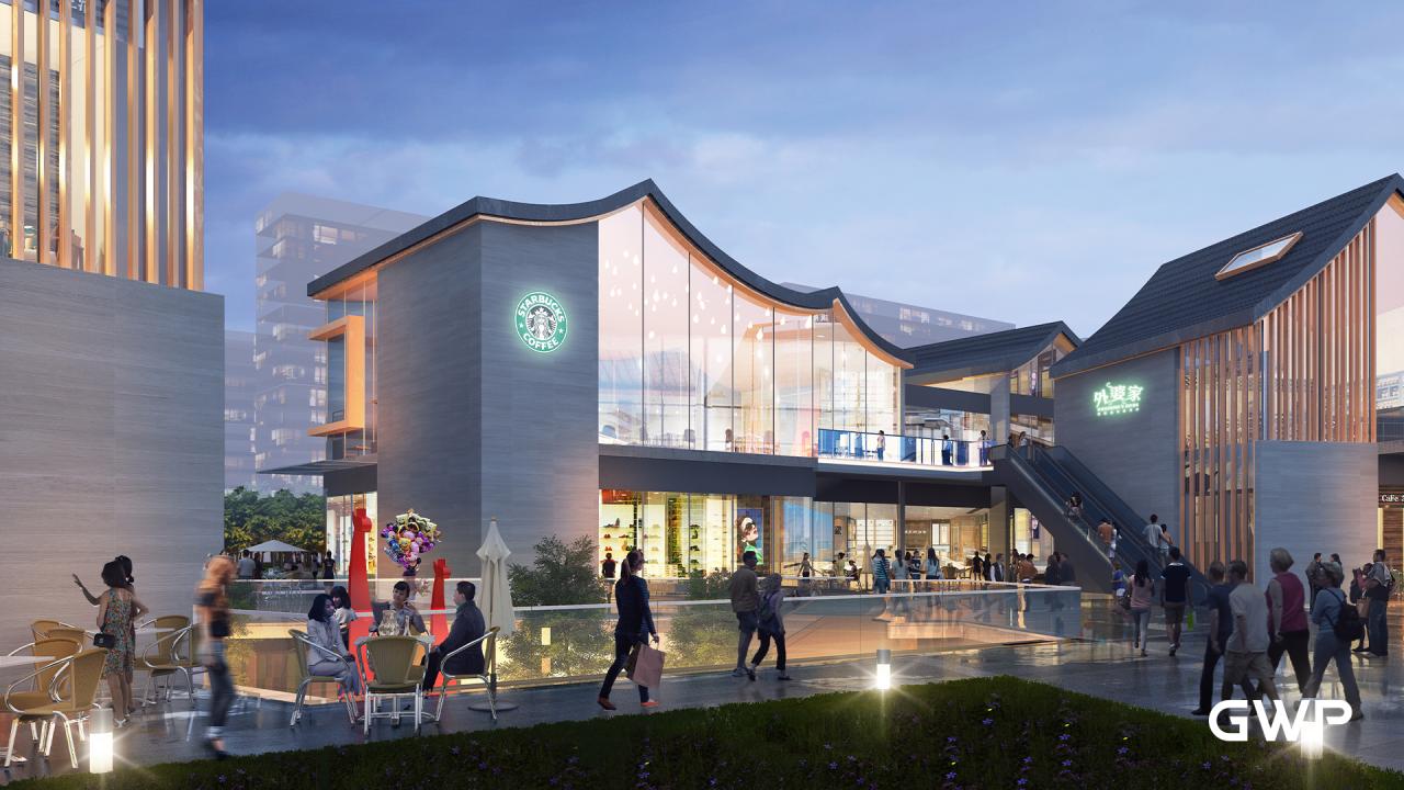 BIM建筑|杭州临安苕溪公园文化休闲商业街 / GWP作品