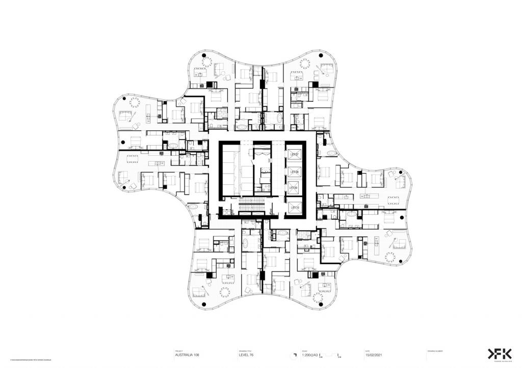 BIM建筑|Australia 108住宅塔楼，墨尔本 / Fender Katsalidis