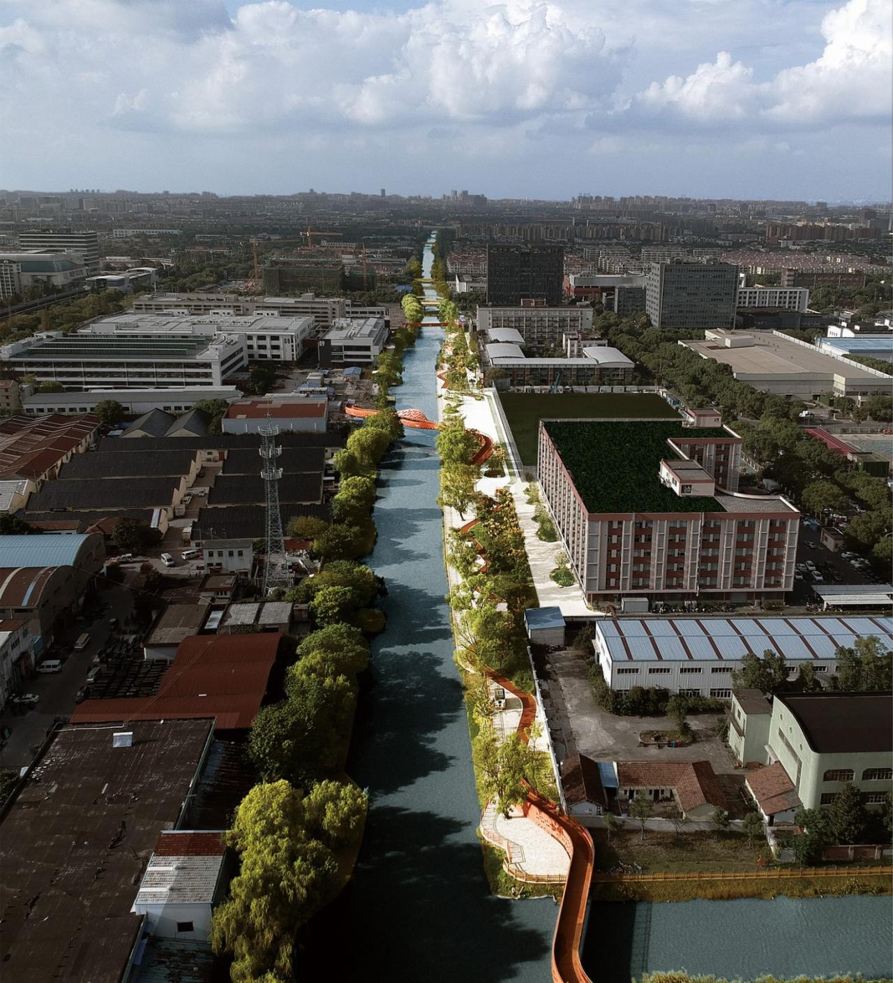 BIM建筑|上海闵行横泾港东岸滨水，景观公共空间改造 / SPARK Architects