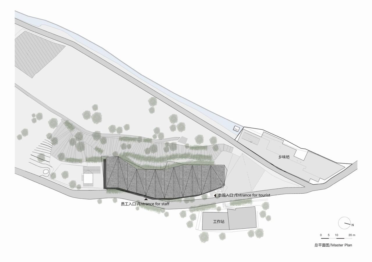 BIM建筑|在半山崖的废弃鸡棚，用峰峦“盖”一座共享工厂 / 时地建筑