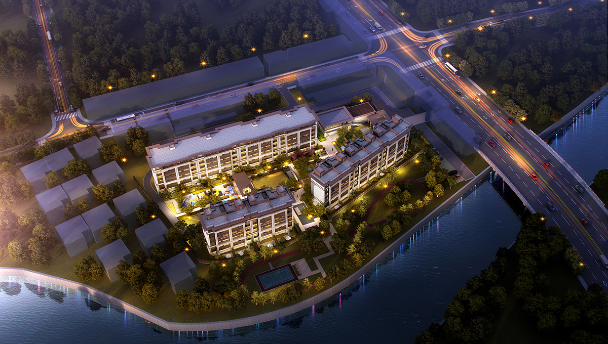 BIM建筑|无锡东港·红豆运河府，打造新中式硬核景观