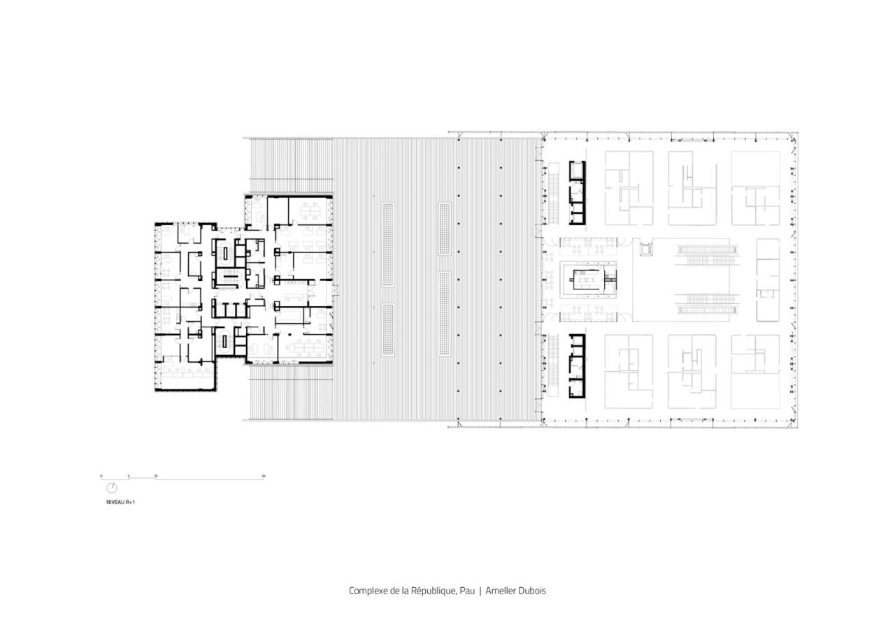 BIM建筑|黑白覆盖，法国波城共和国综合楼 / Ameller Dubois