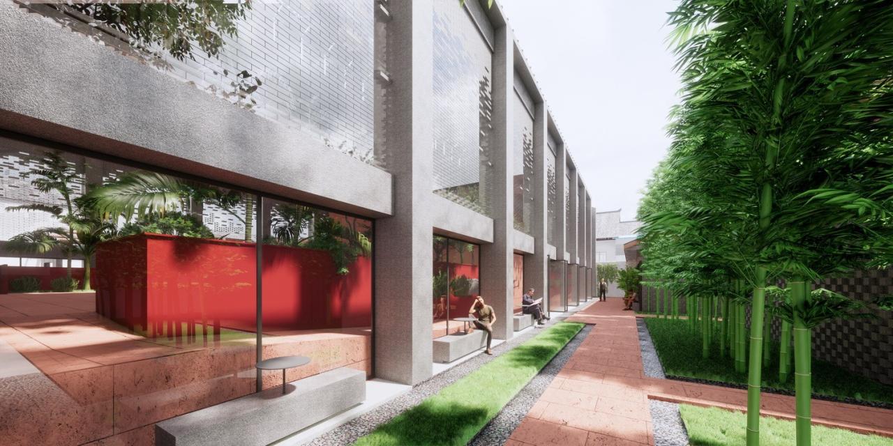 BIM建筑|扎根！生长！——邛崃市平乐古镇剧场改造 / 厚石设计