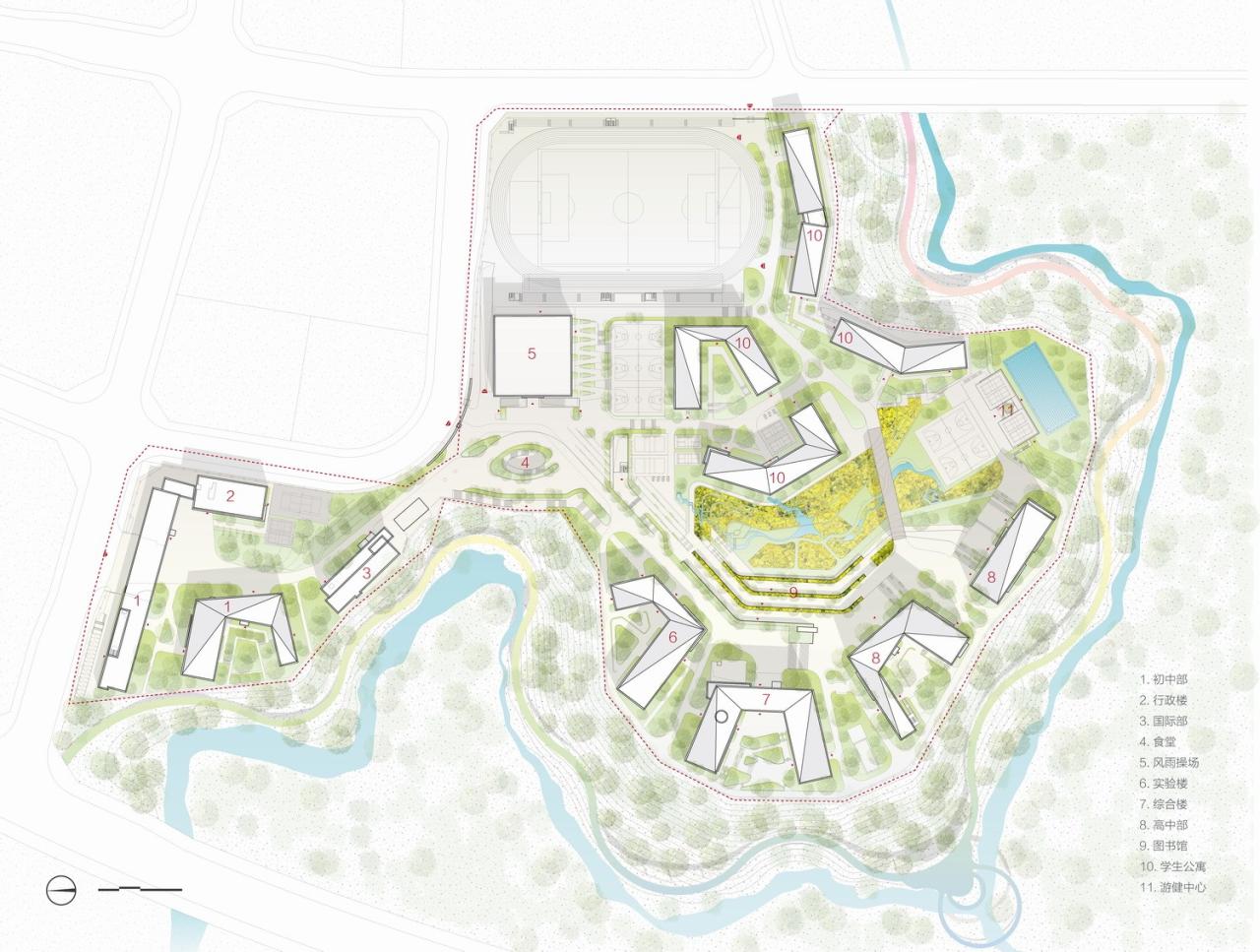 BIM建筑|西南大学附属中学两江校区：消失的高密度校园 / gad