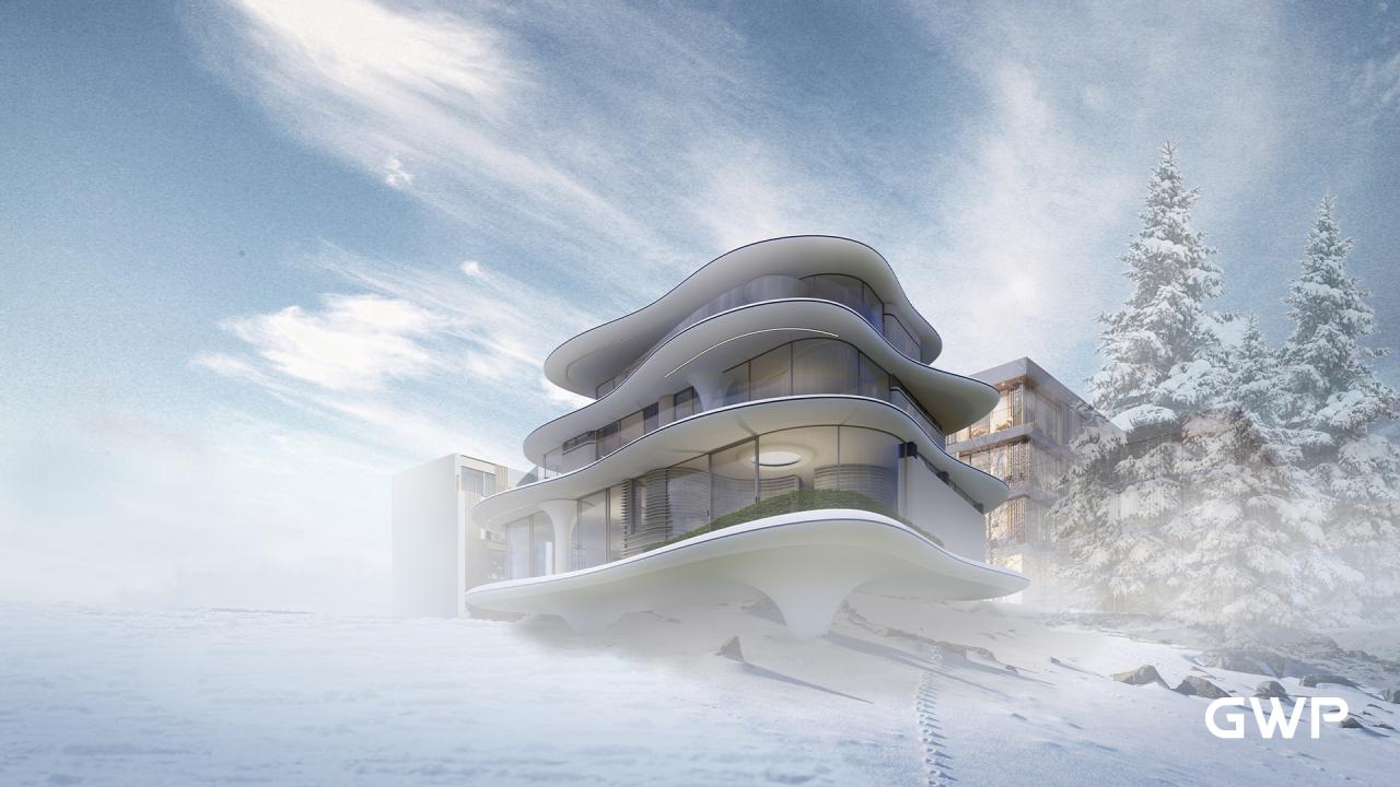 BIM建筑|云之屋·日本北海道温泉度假酒店 / GWP