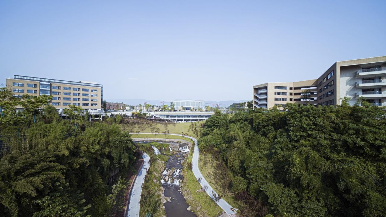 BIM建筑|西南大学附属中学两江校区：消失的高密度校园 / gad