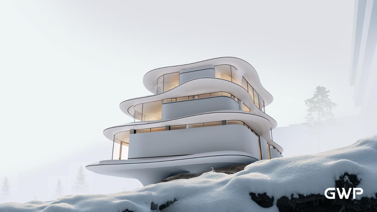 BIM建筑|云之屋·日本北海道温泉度假酒店 / GWP