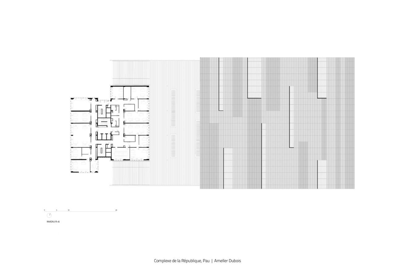 BIM建筑|黑白覆盖，法国波城共和国综合楼 / Ameller Dubois