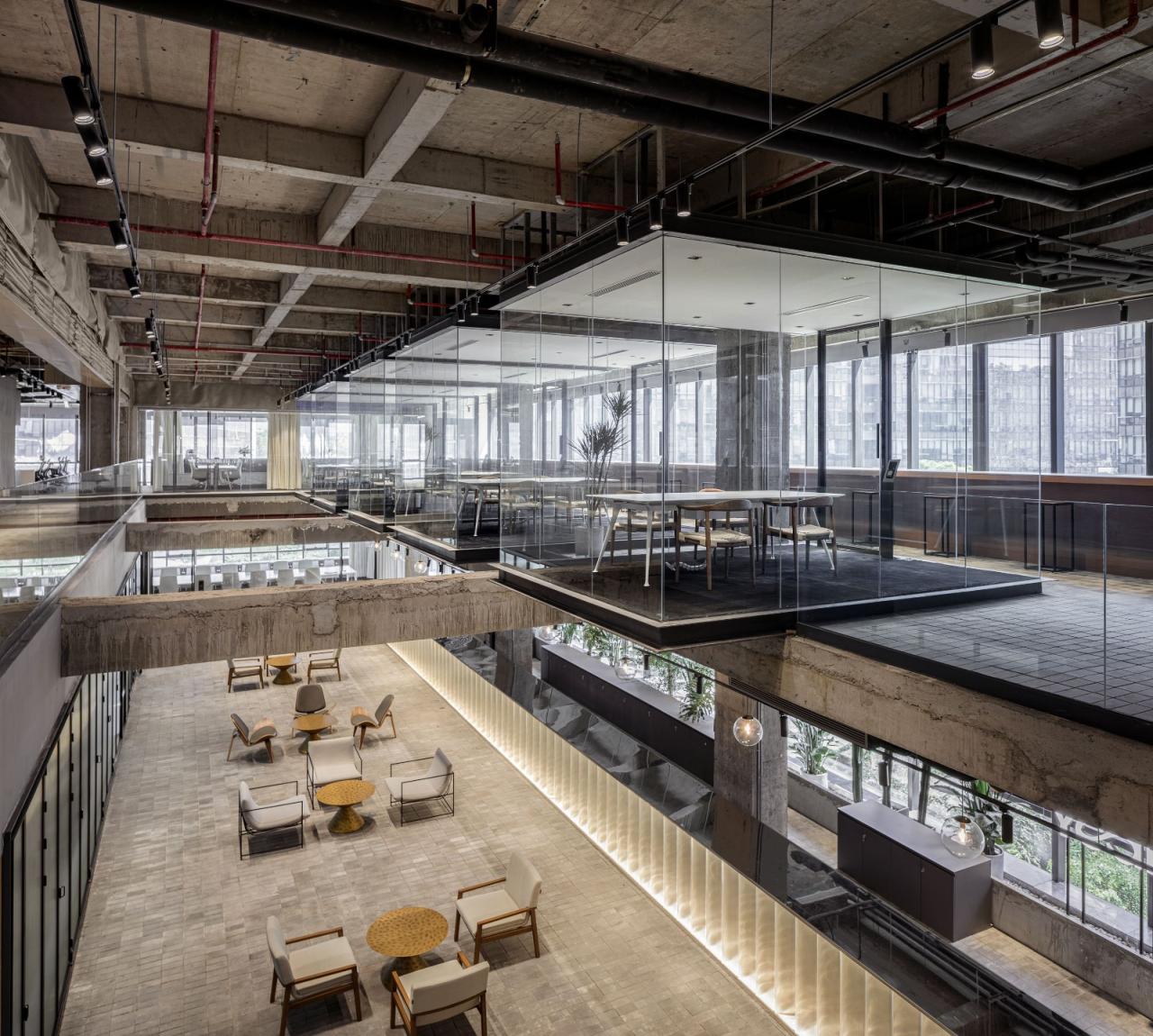 BIM建筑|将悬浮会议室引入移卡办公空间 / JSPA Design