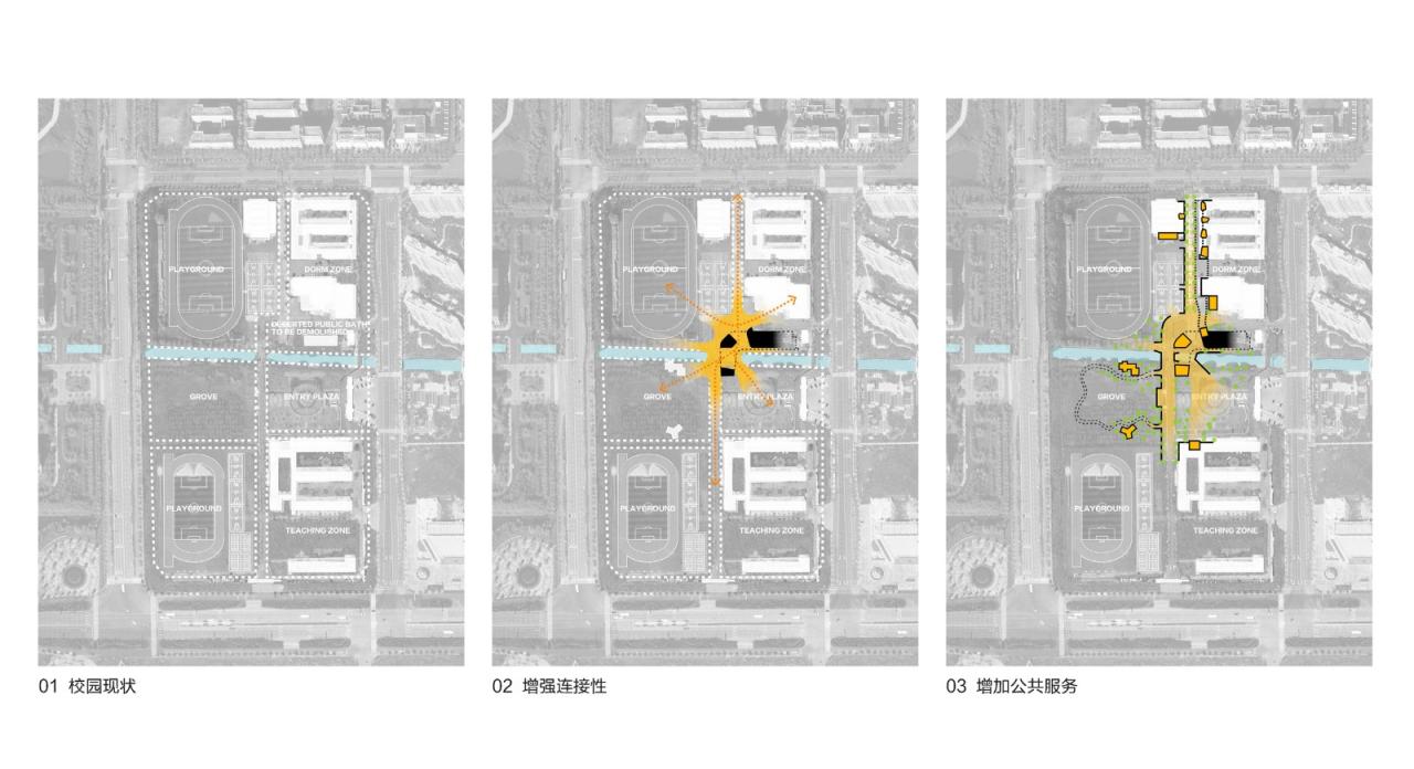BIM建筑|桥上教学楼 - 盐城外国语学校创新中心 / 普泛建筑