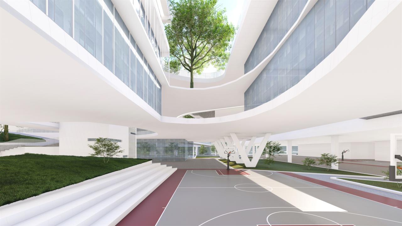 BIM建筑|山间学堂：深圳市第三十三高级中学（中标候选方案） / 上海华都建筑规划设计有限公司