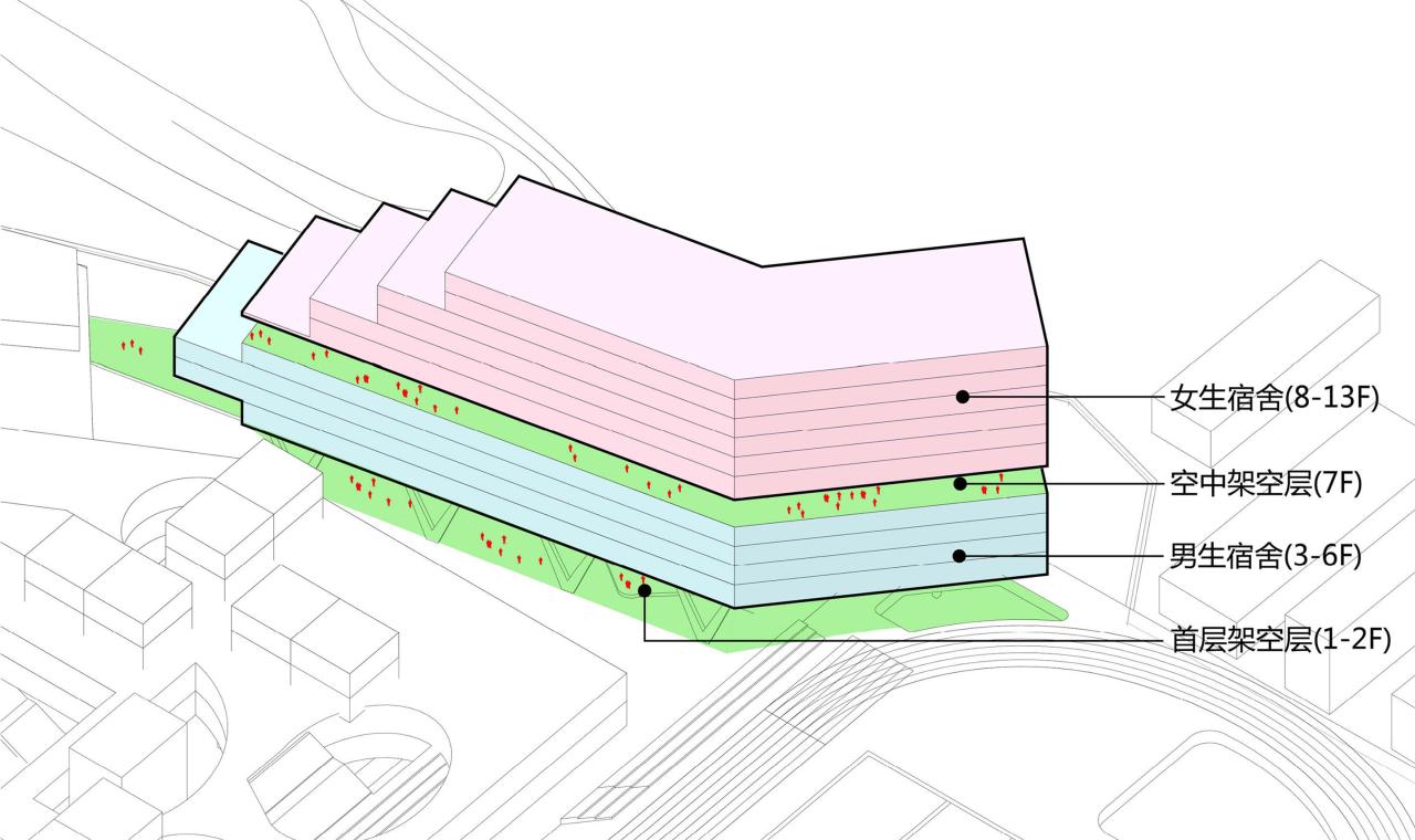BIM建筑|山间学堂：深圳市第三十三高级中学（中标候选方案） / 上海华都建筑规划设计有限公司