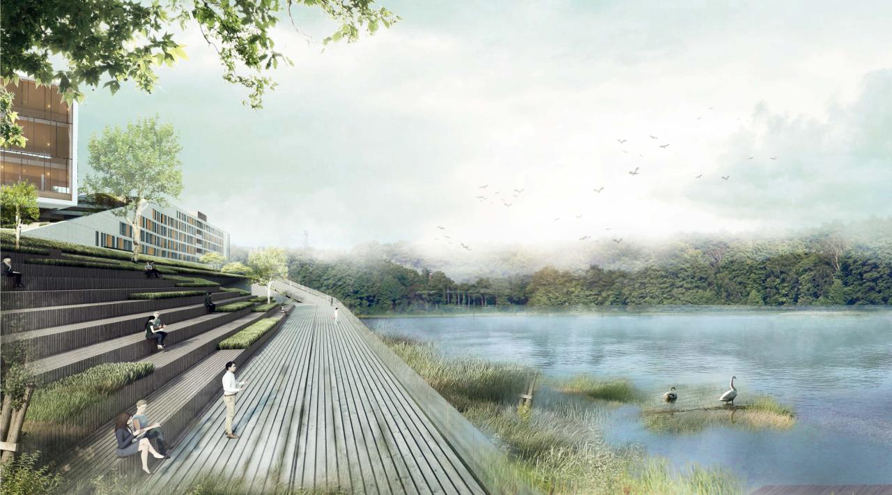 BIM建筑|“塘畔隐园”—深圳市第二十八高级中学建筑方案设计 / 一境建筑设计