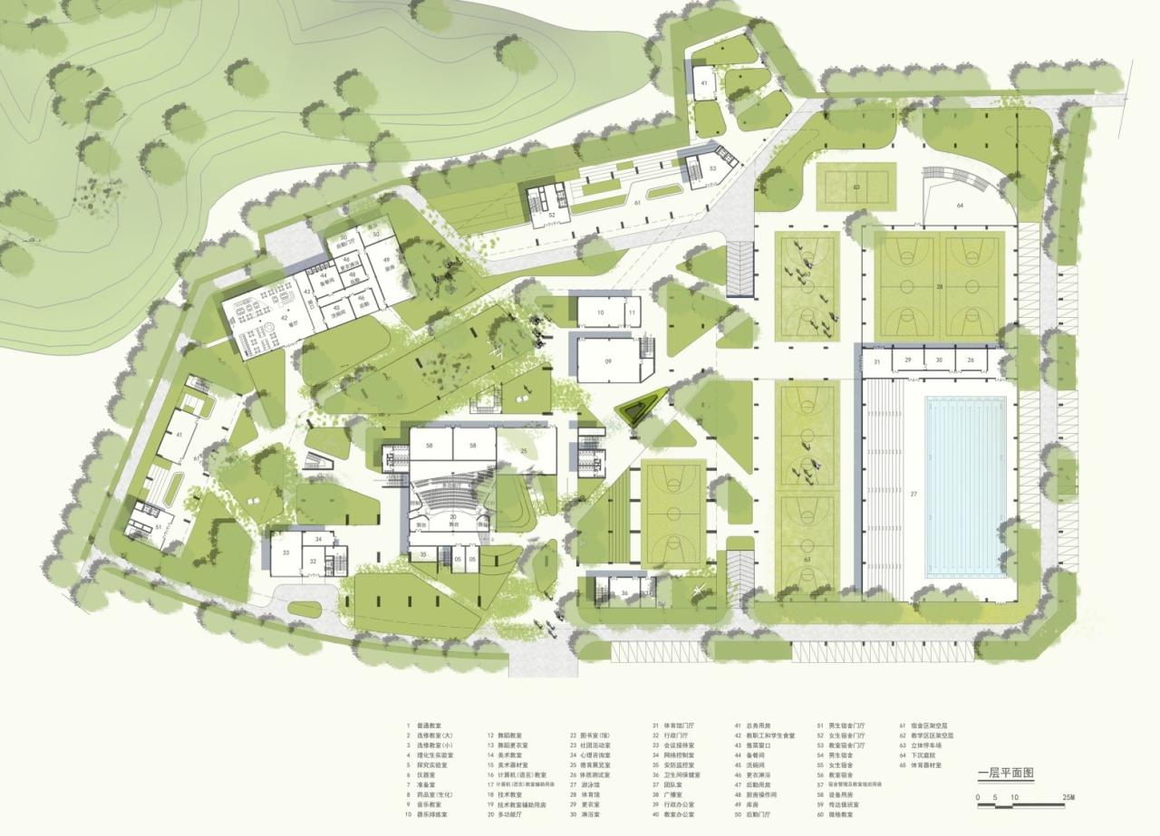 BIM建筑|山间学堂：深圳市第三十三高级中学（中标候选方案） / 上海华都建筑规划设计有限公司
