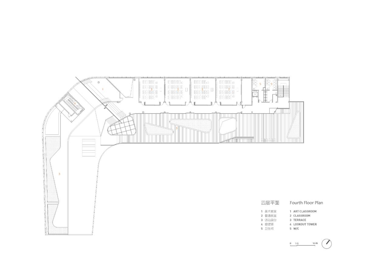 BIM建筑|桥上教学楼 - 盐城外国语学校创新中心 / 普泛建筑