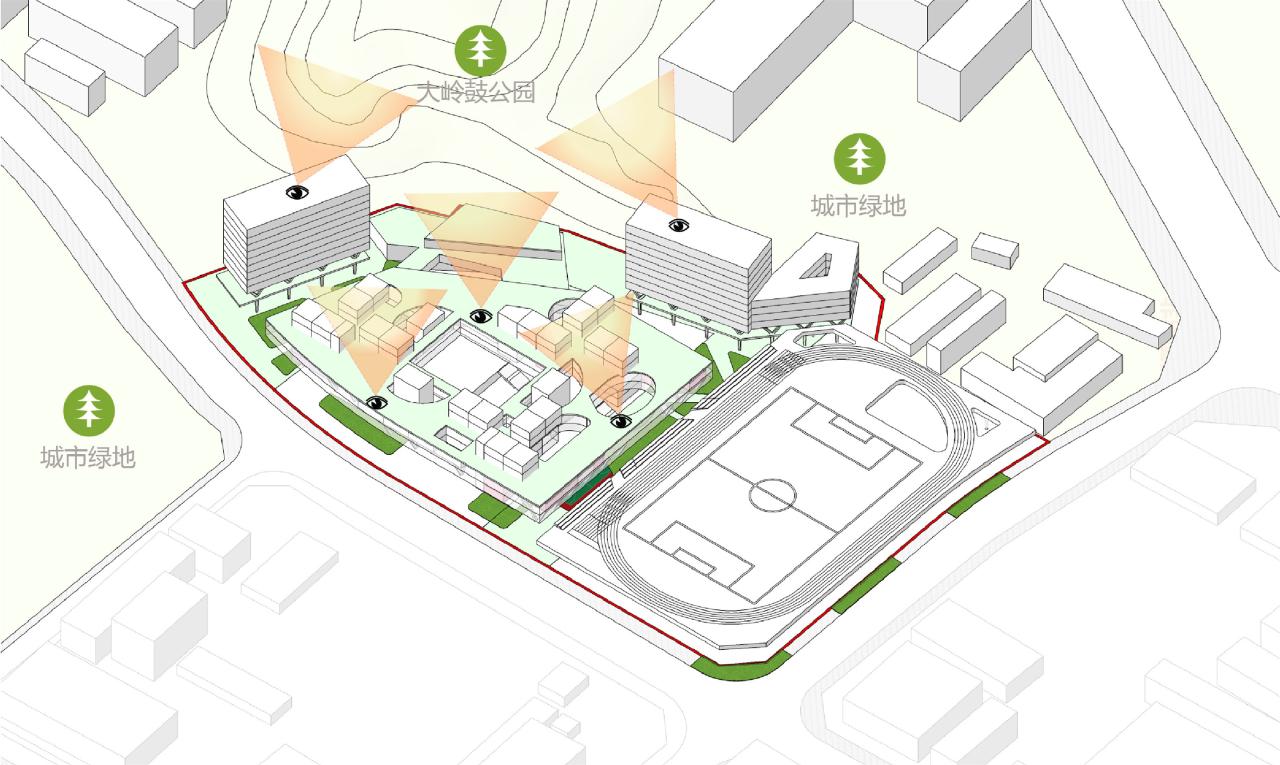 BIM建筑|山间学堂：深圳市第三十三高级中学（中标候选方案） / 上海华都建筑规划设计有限公司