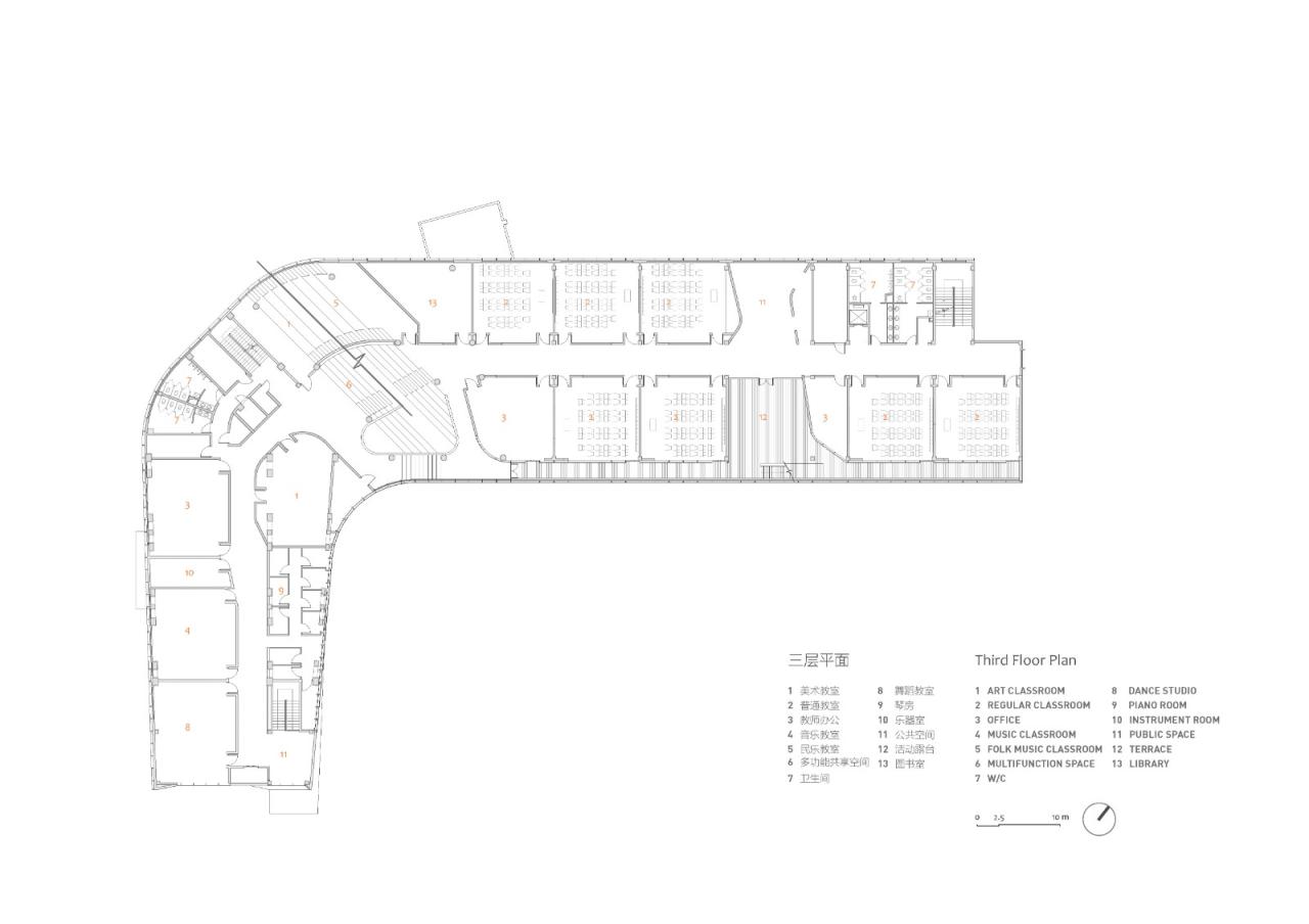 BIM建筑|桥上教学楼 - 盐城外国语学校创新中心 / 普泛建筑