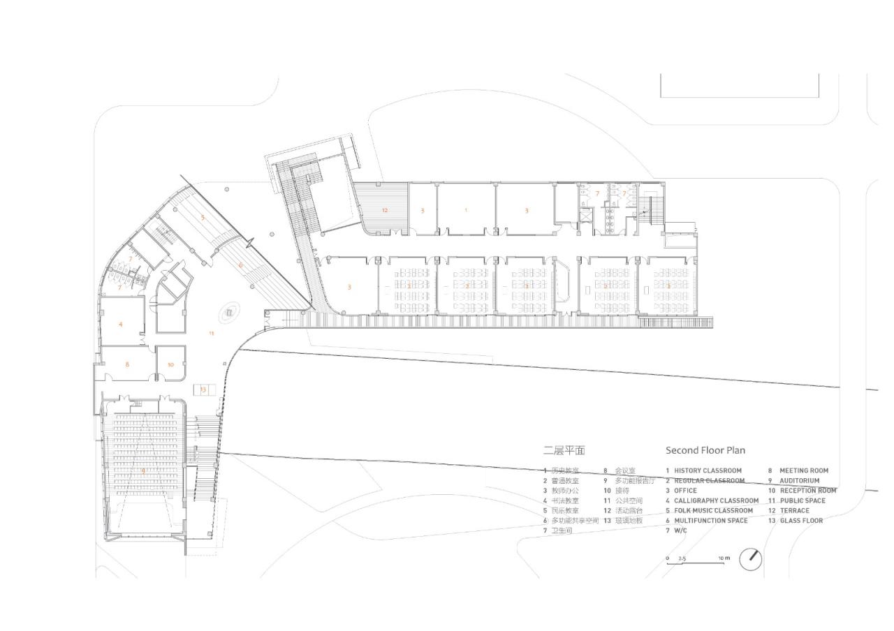 BIM建筑|桥上教学楼 - 盐城外国语学校创新中心 / 普泛建筑