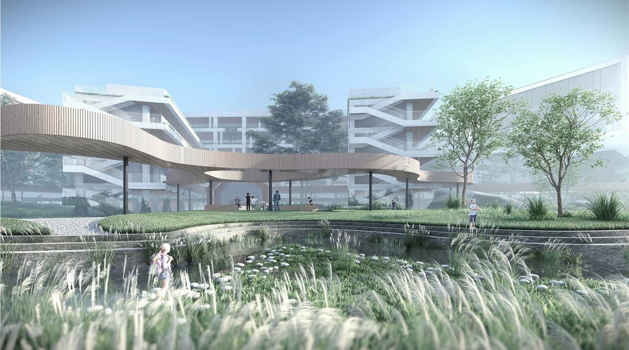 BIM建筑|“塘畔隐园”—深圳市第二十八高级中学建筑方案设计 / 一境建筑设计