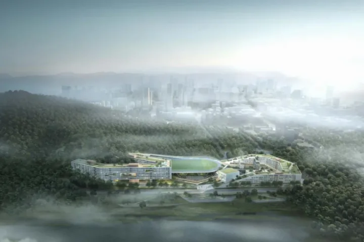 BIM建筑|“塘畔隐园”—深圳市第二十八高级中学建筑方案设计 / 一境建筑设计