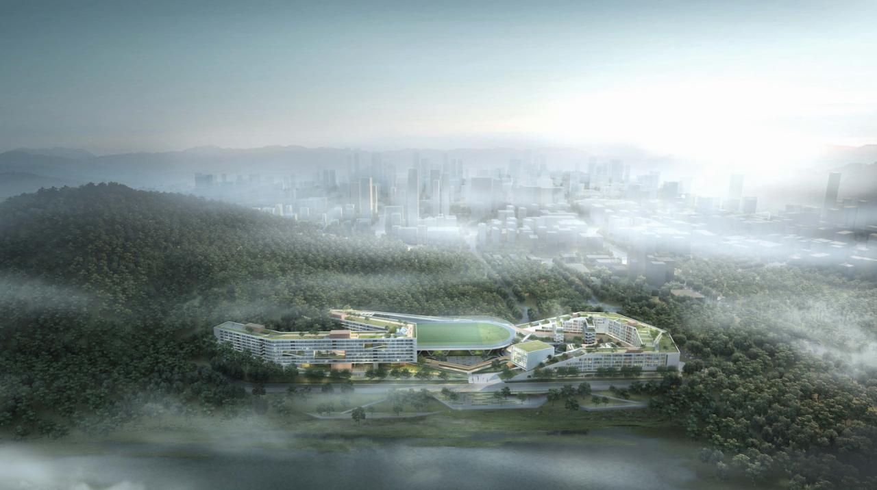 BIM建筑|“塘畔隐园”—深圳市第二十八高级中学建筑方案设计 / 一境建筑设计