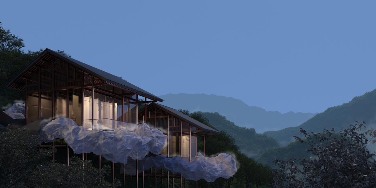 BIM建筑|雷山云屋：西江千户苗寨文化中心方案设计 / 外行建筑