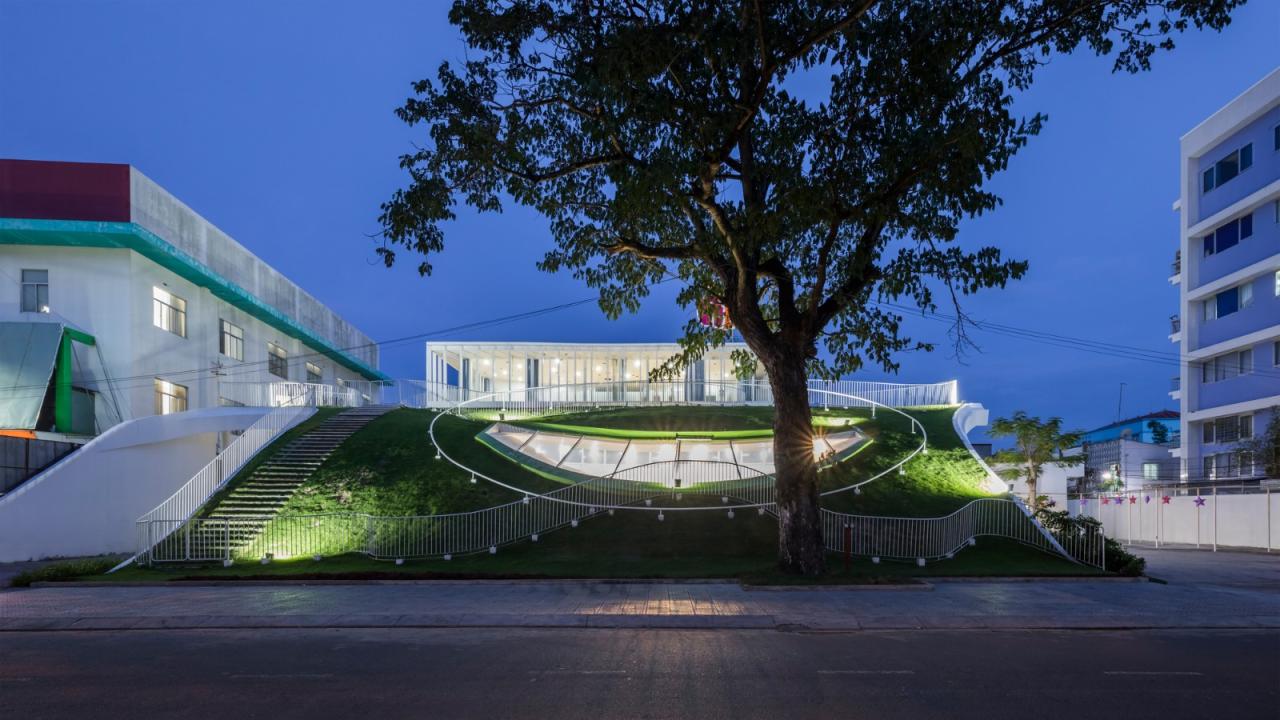 BIM建筑|山坡下的秘密基地：TTC Elite Ben Tre 幼儿园 / KIENTRUC O